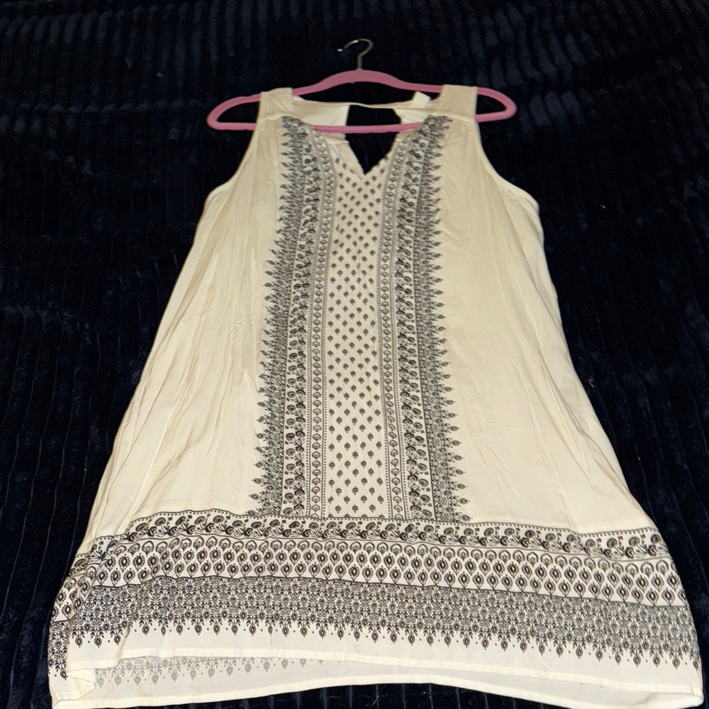Old Navy Sleeveless White and Black Patterned Dress size Large - Picture 4 of 4